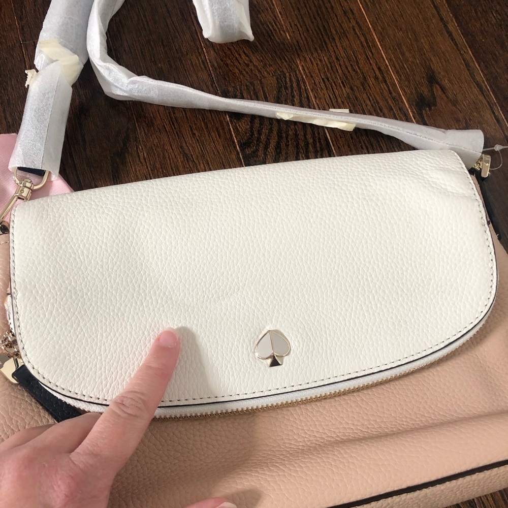 Kate Spade Large Convertible Polly Flap Adj. Shoulder Bag in Blush Multi - NEW! - Picture 4 of 15